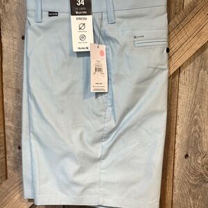 Hurley Light Blue Flat-Front Men’s Stretch Shorts